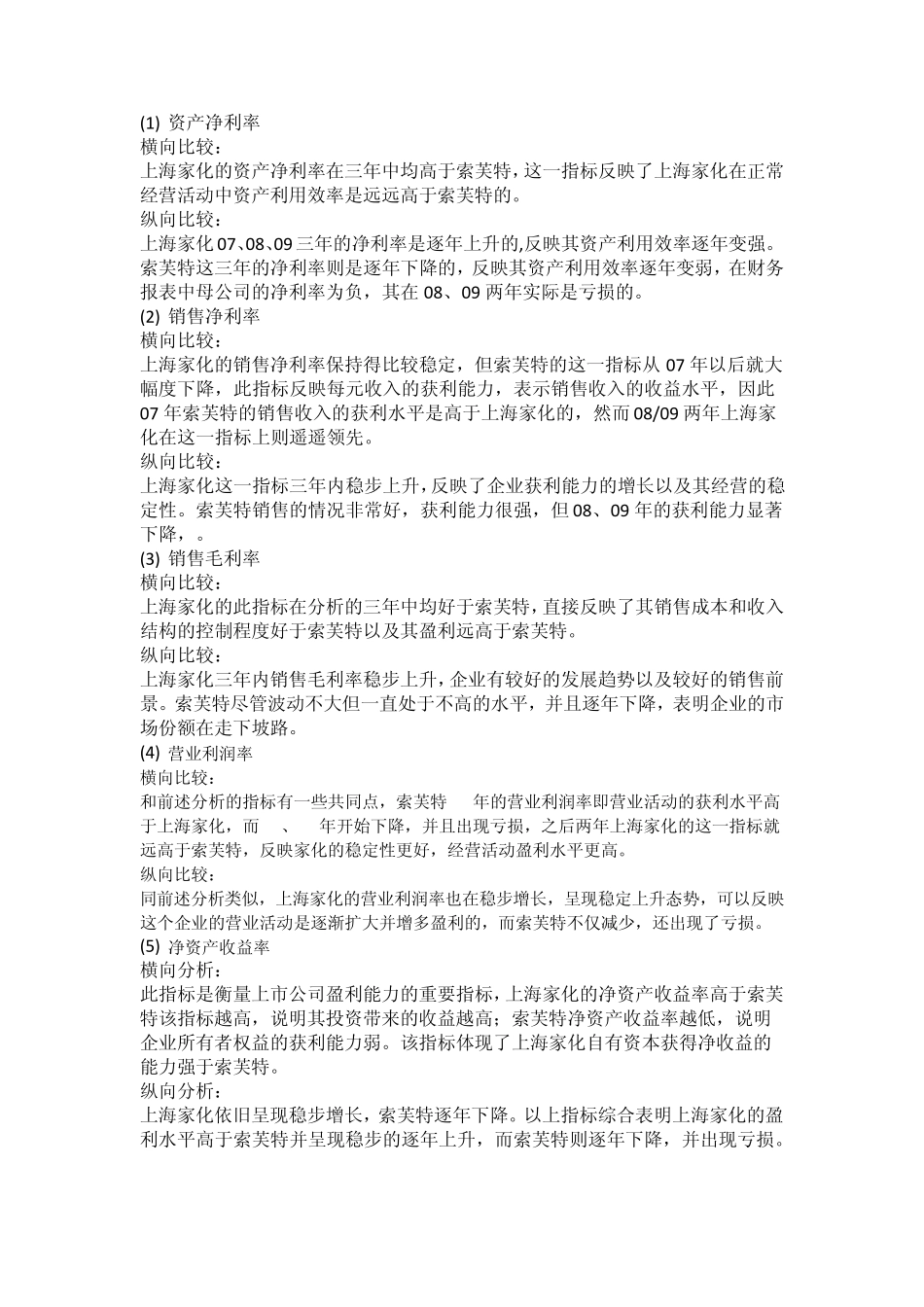 上海家化索芙特财务报表分析_第3页