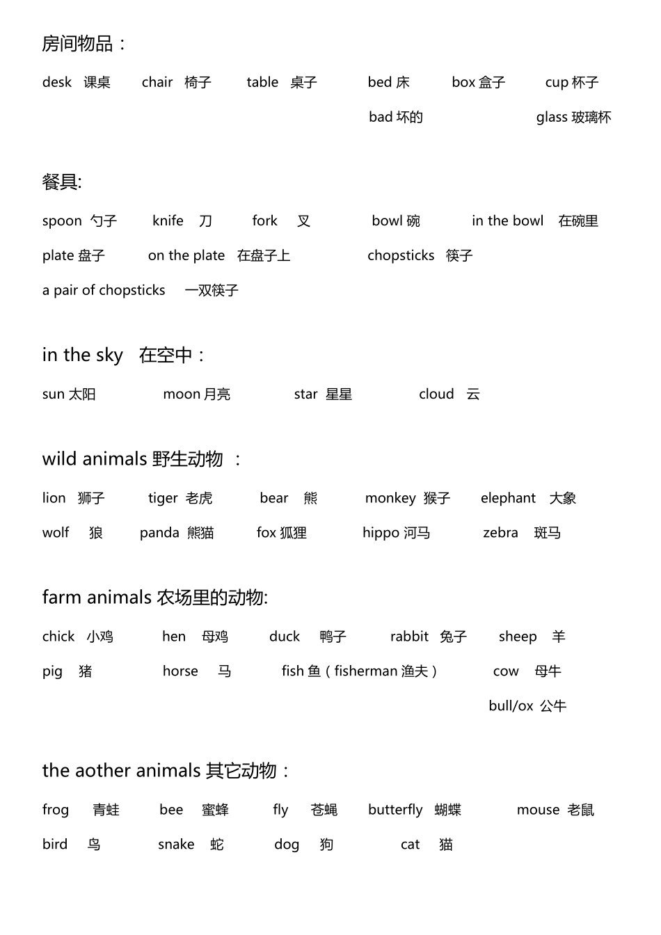 上海小学一二年级英语单词汇总_第3页