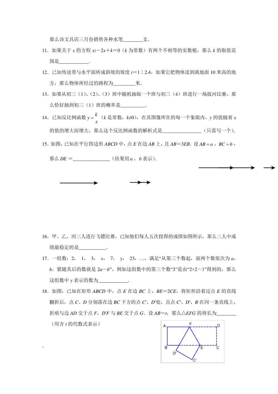 上海市2014年中考数学试题_第2页