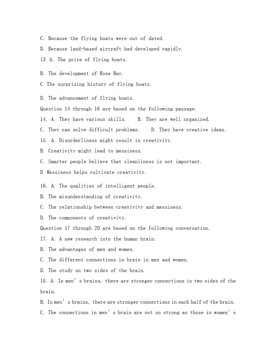 上海市2020年春季高三英语统一考试试题(含解析)_第3页