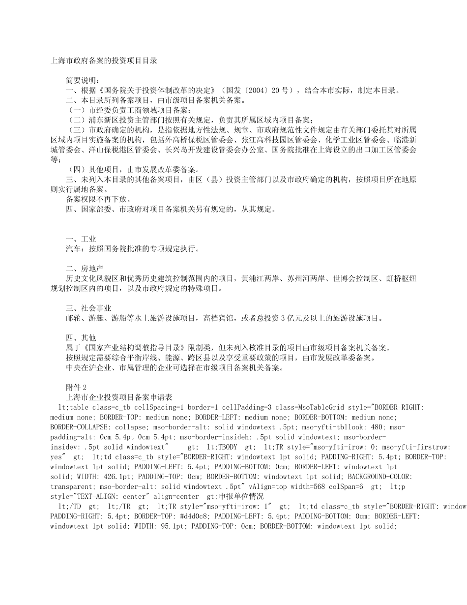 上海市企业投资项目备案暂行办法(沪府发〔2008_第3页