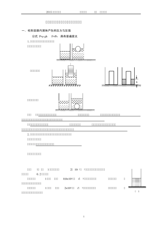 上海市初三物理复习压强与压力