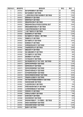 上海市医疗收费价目表201812