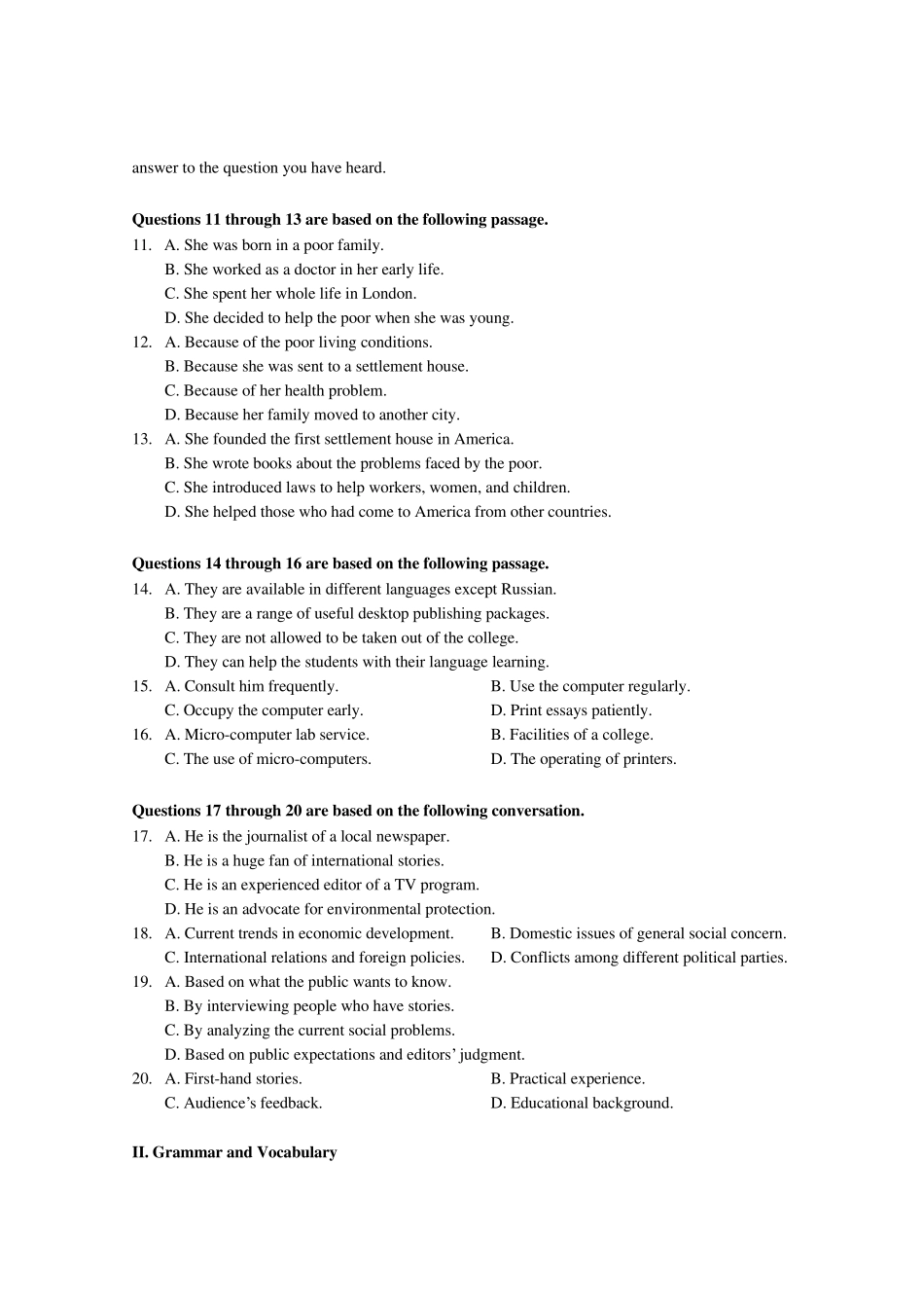 上海市徐汇区2018届高三第一学期一模英语试卷_第2页