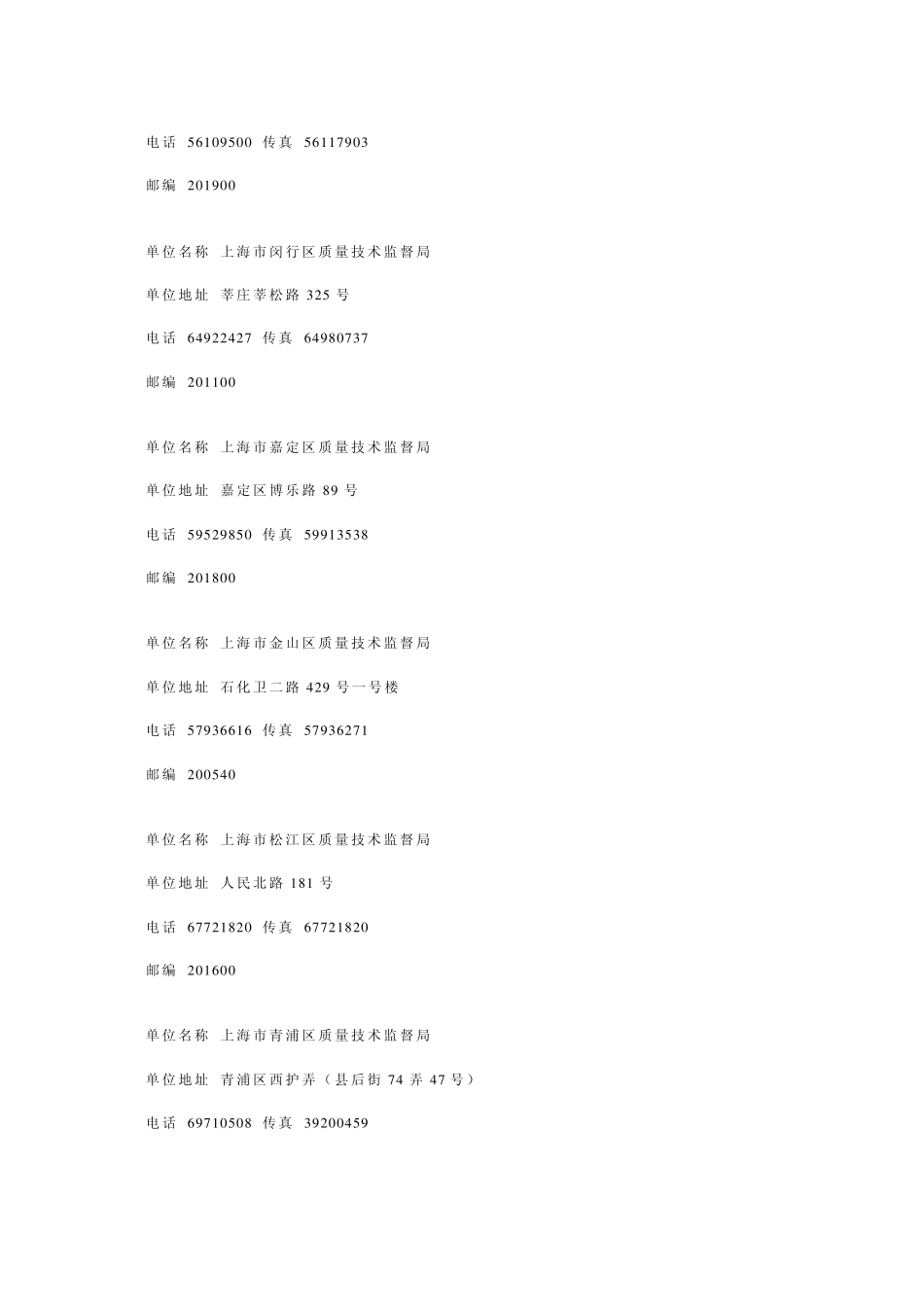 上海市质量技术监督局及各部门联络表_第3页