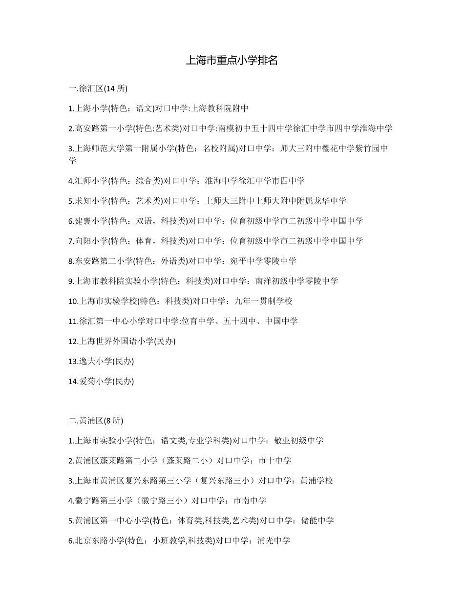 上海市重点小学中学排名_第1页