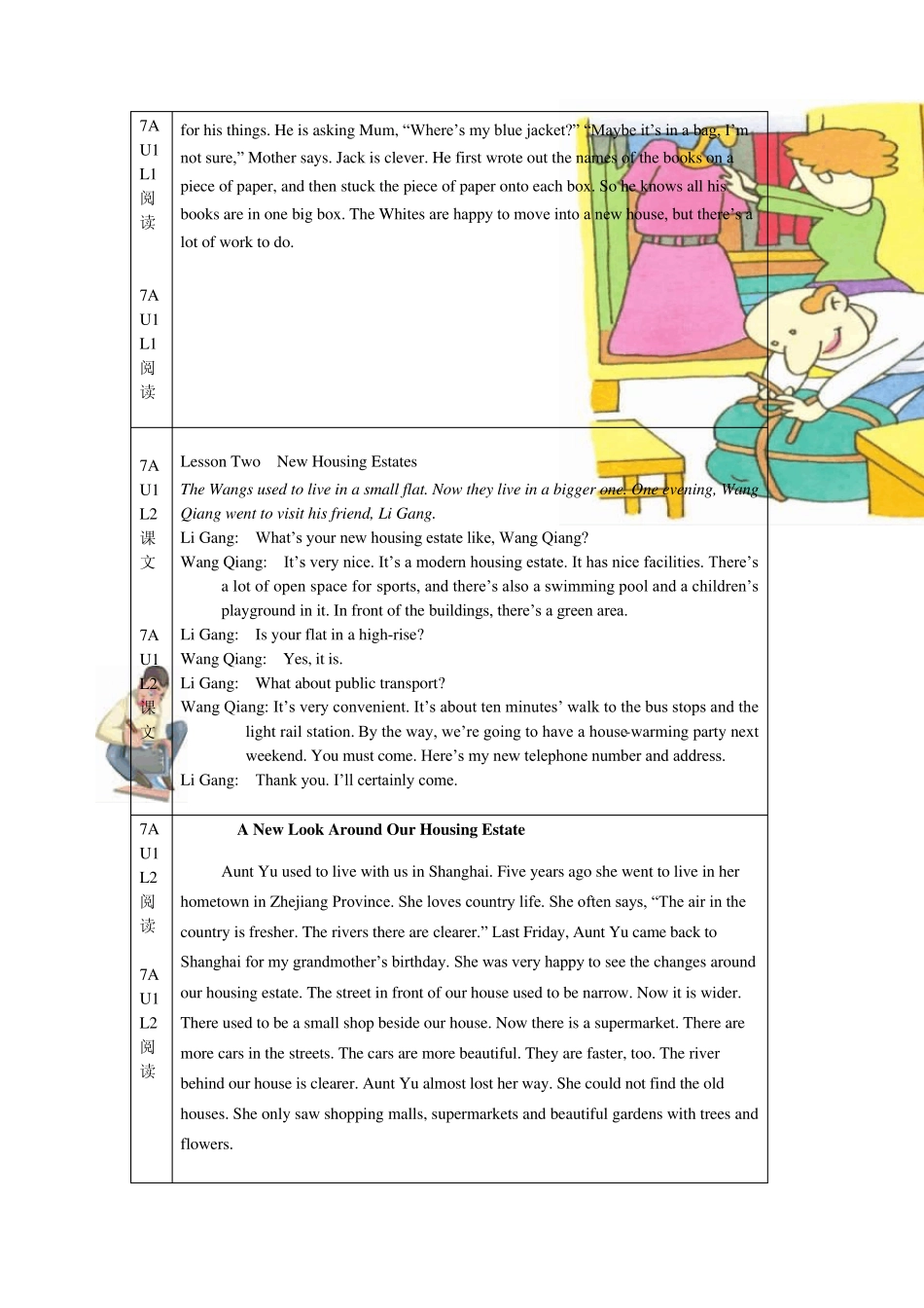 上海新世纪英语课文初中七年级第一学期7ATextandReading_第2页