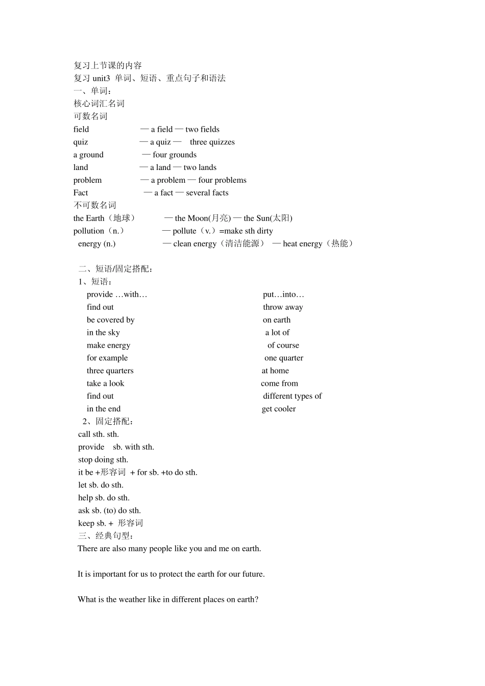 上海版牛津英语七年级unit3知识点及练习_第1页