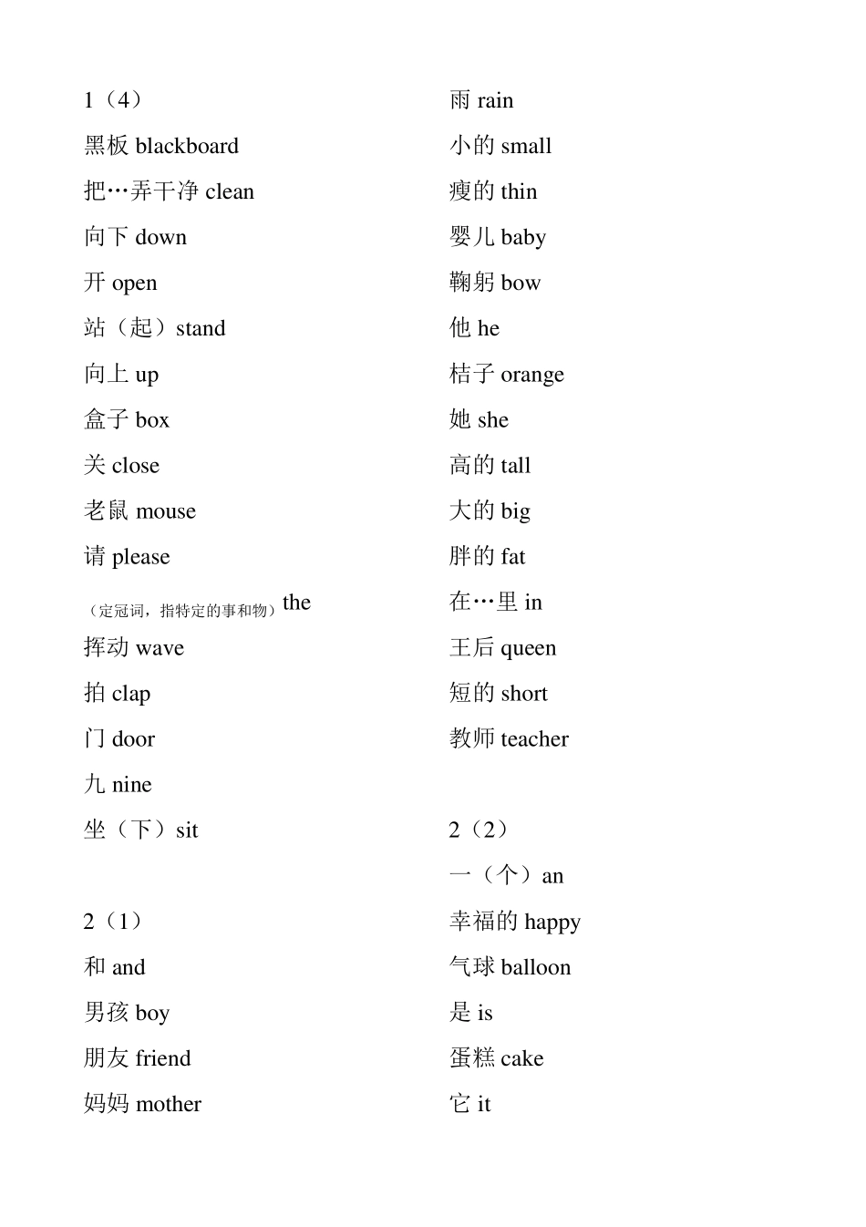 上海版牛津英语三四年级单词表_第2页