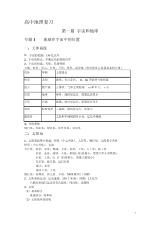 上海版高中地理系统复习(知识点梳理)