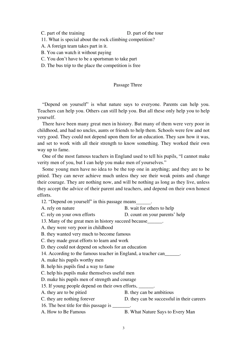 上海牛津高一英语专项练习(阅读)_第3页