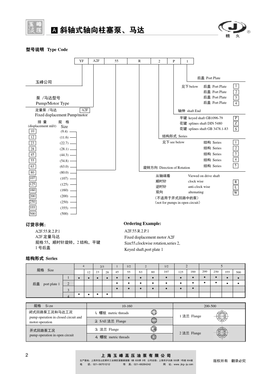 上海玉峰液压A2F_第2页