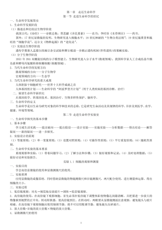 上海生物合格考知识梳理