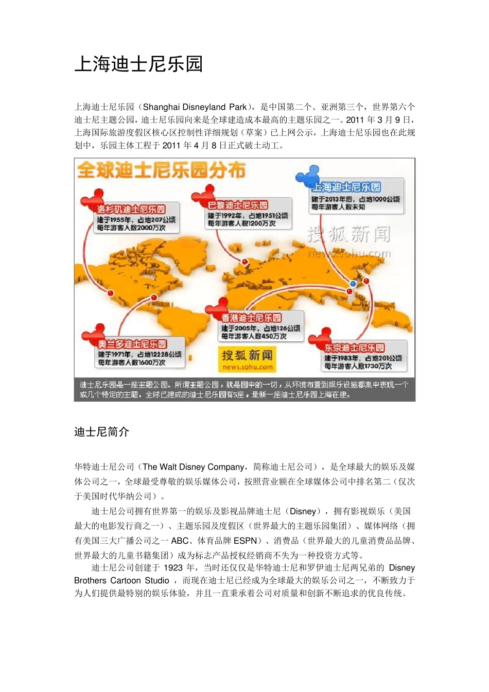 上海迪士尼乐园情况介绍_第1页