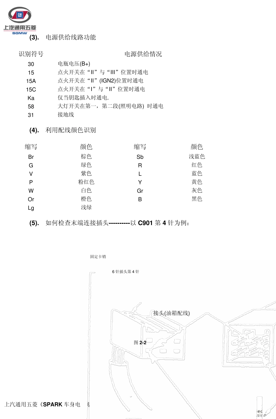 上海通用五菱乐驰SPARK维修手册电路图——原厂_第2页