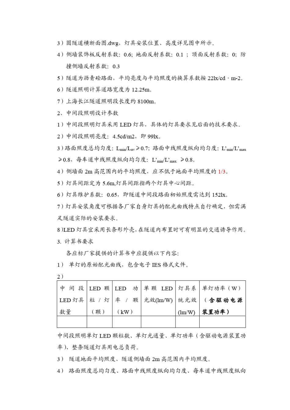 上海长江隧道照明及led灯具技术要求(终稿)_第2页