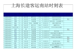 上海长途客运南站时刻表