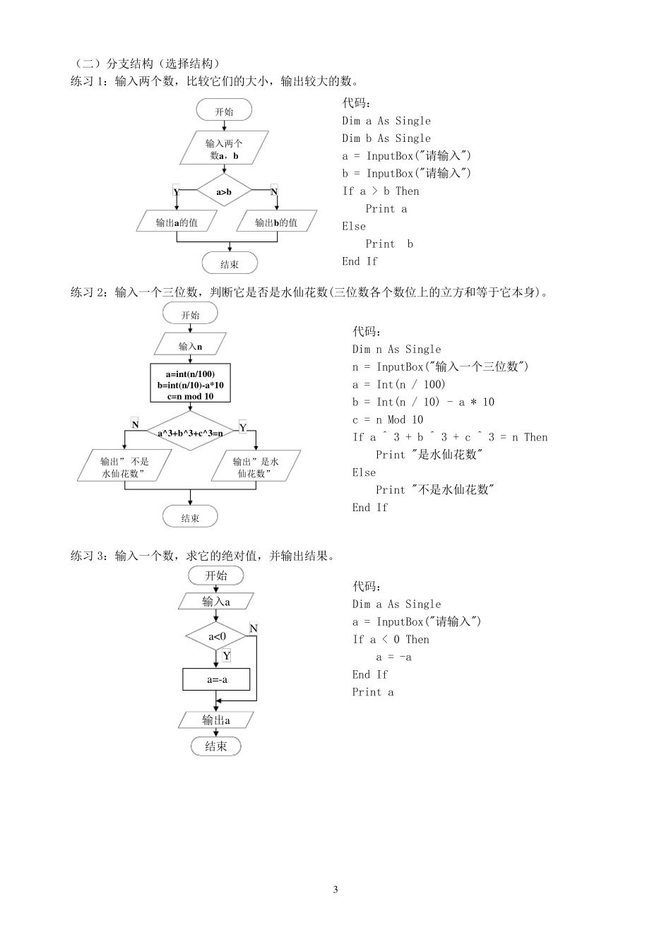 上海高一信息技术算法与程序设计习题集_第3页