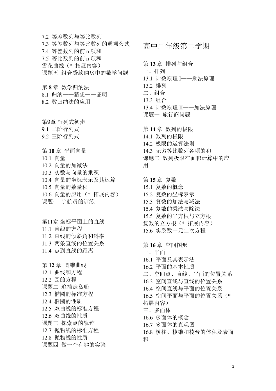 上海高中数学目录_第2页