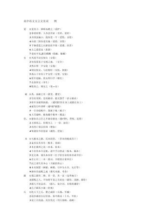 上海高中语文文言文实词120例