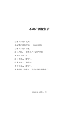 不动产测量报告书