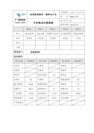 不合格品处理规程终