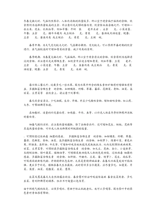 不同季节的饮食健康