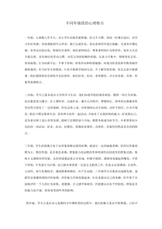 不同年龄阶段学生的心理特点
