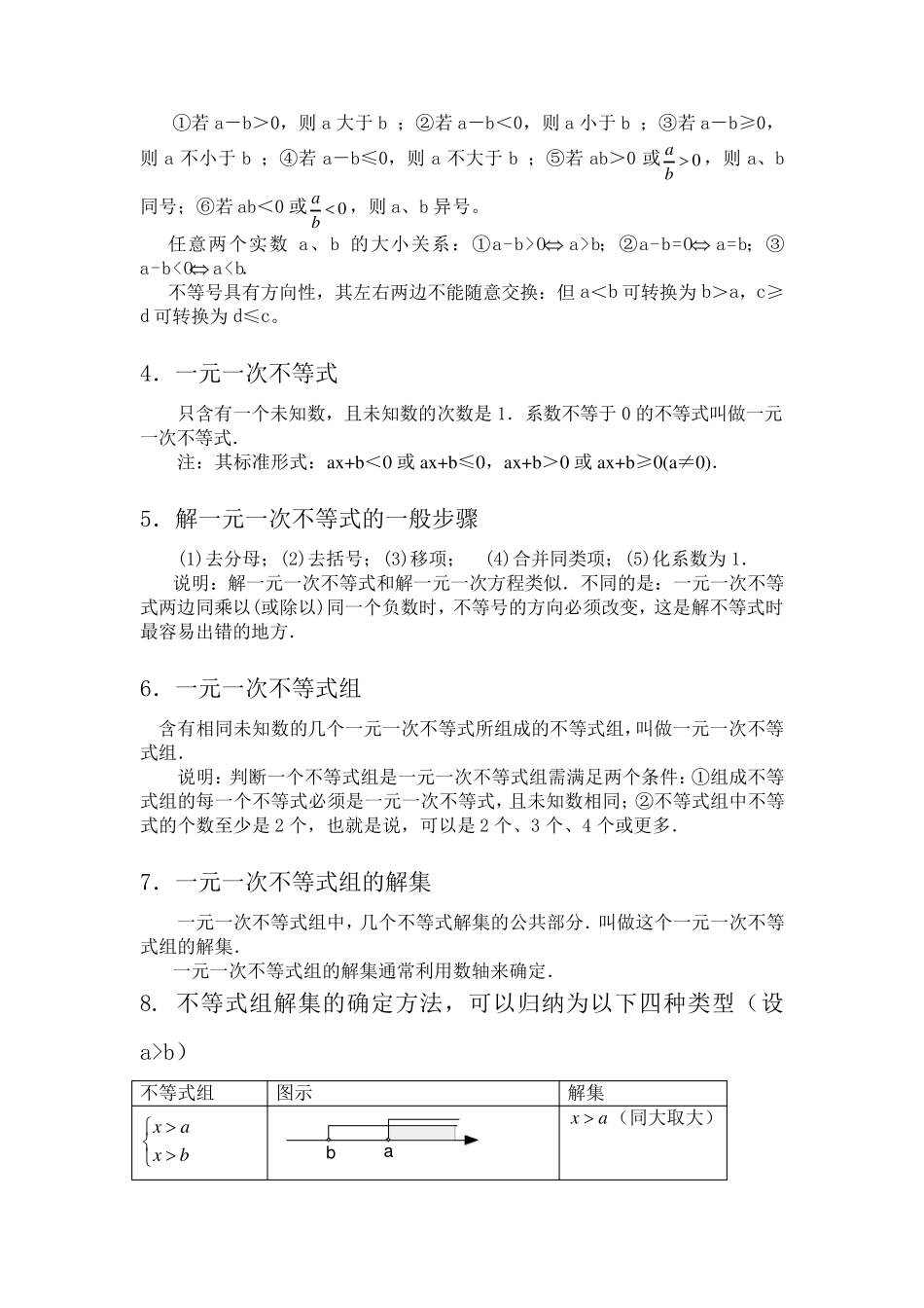 不等式与不等式组知识点_第2页