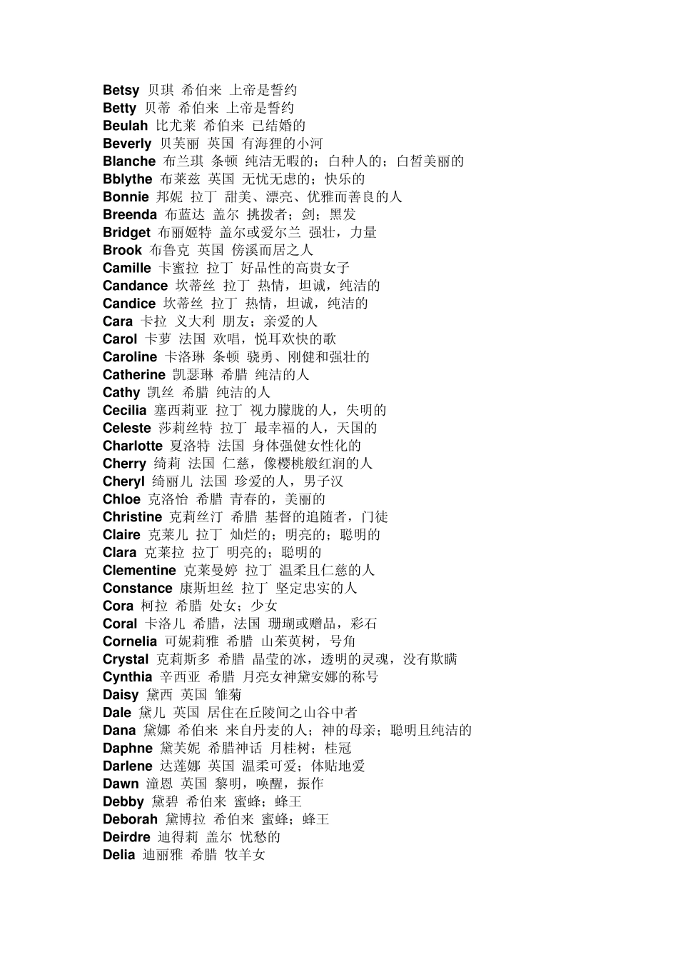 不要随心给自己起英文名字了～～因为内行们知道每个英文名字背后的意思哦～～女生版_第2页