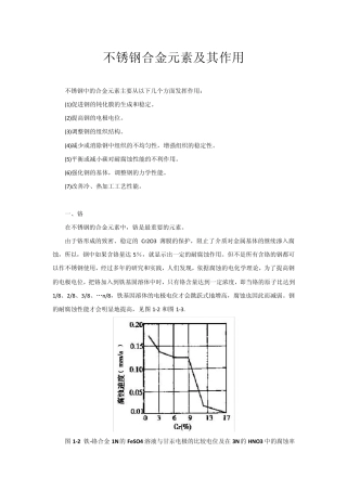 不锈钢合金元素及其作用