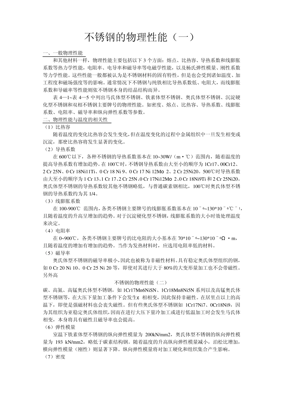 不锈钢物理性能_第1页