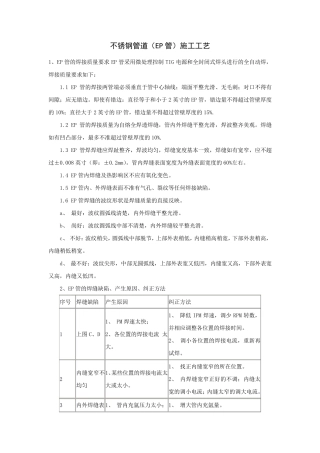 不锈钢管道(EP管)施工工艺