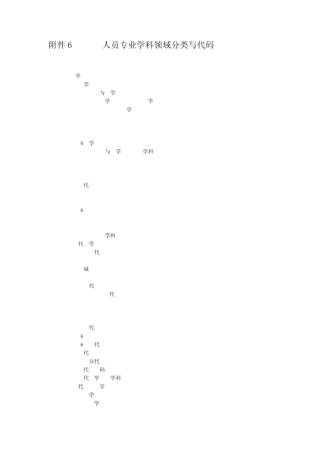 专业学科领域分类代码