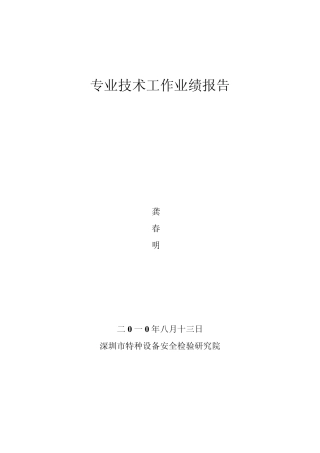 专业技术工作业绩报告