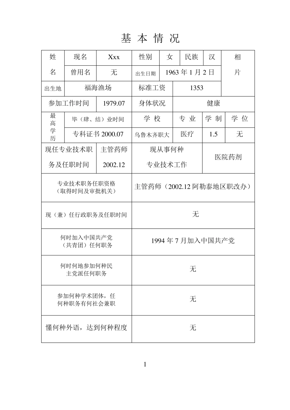 专业技术职务任职资格评审表范文_第3页