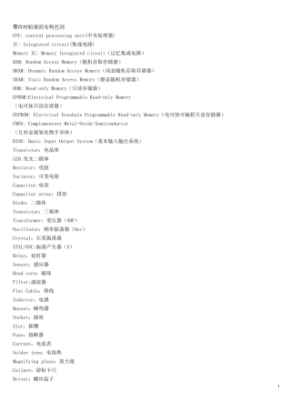 专业术语中英文对照