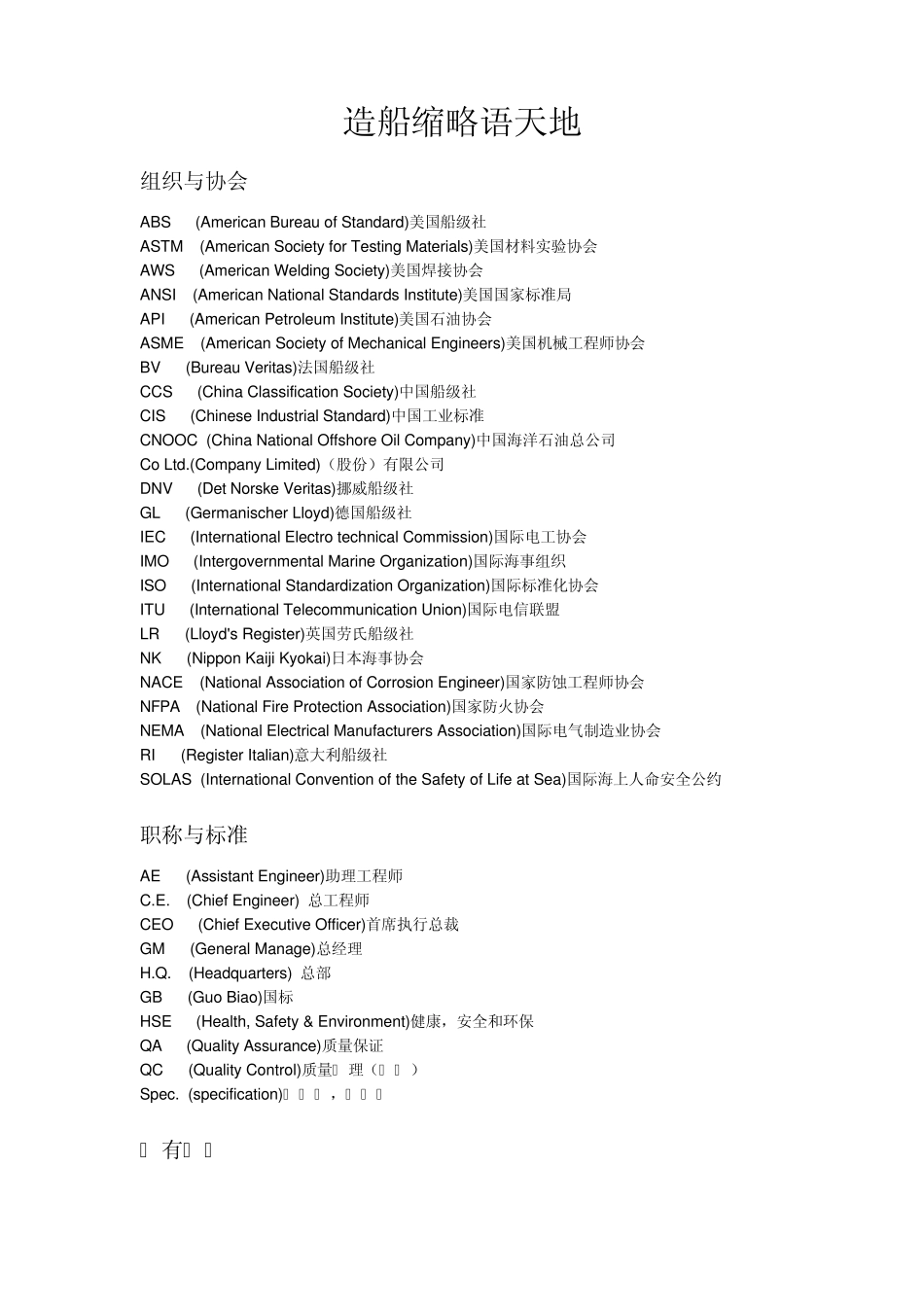 专业船舶英语缩写_第1页