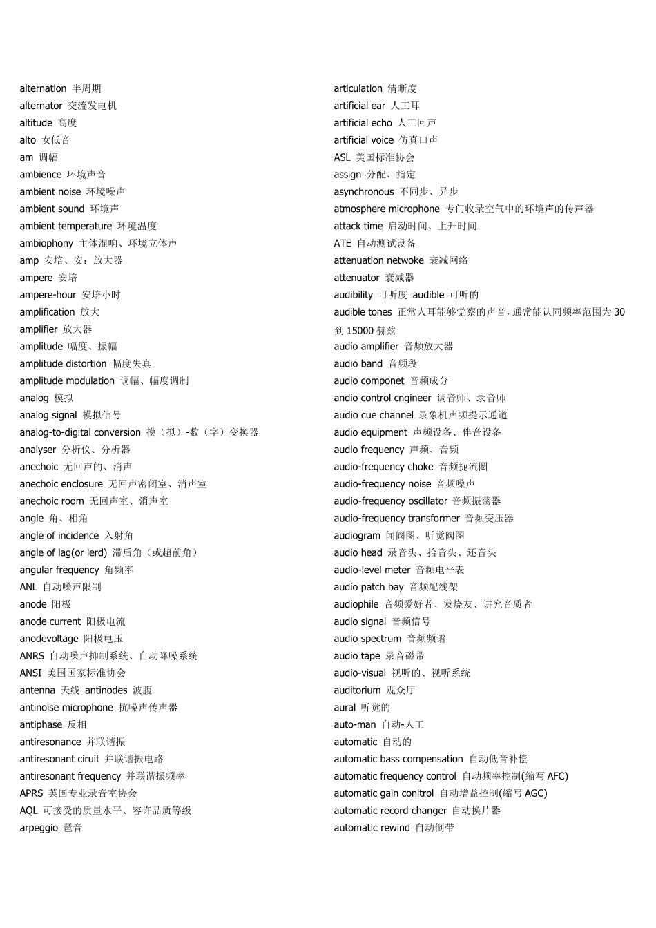 专业音响中英文对照_第2页