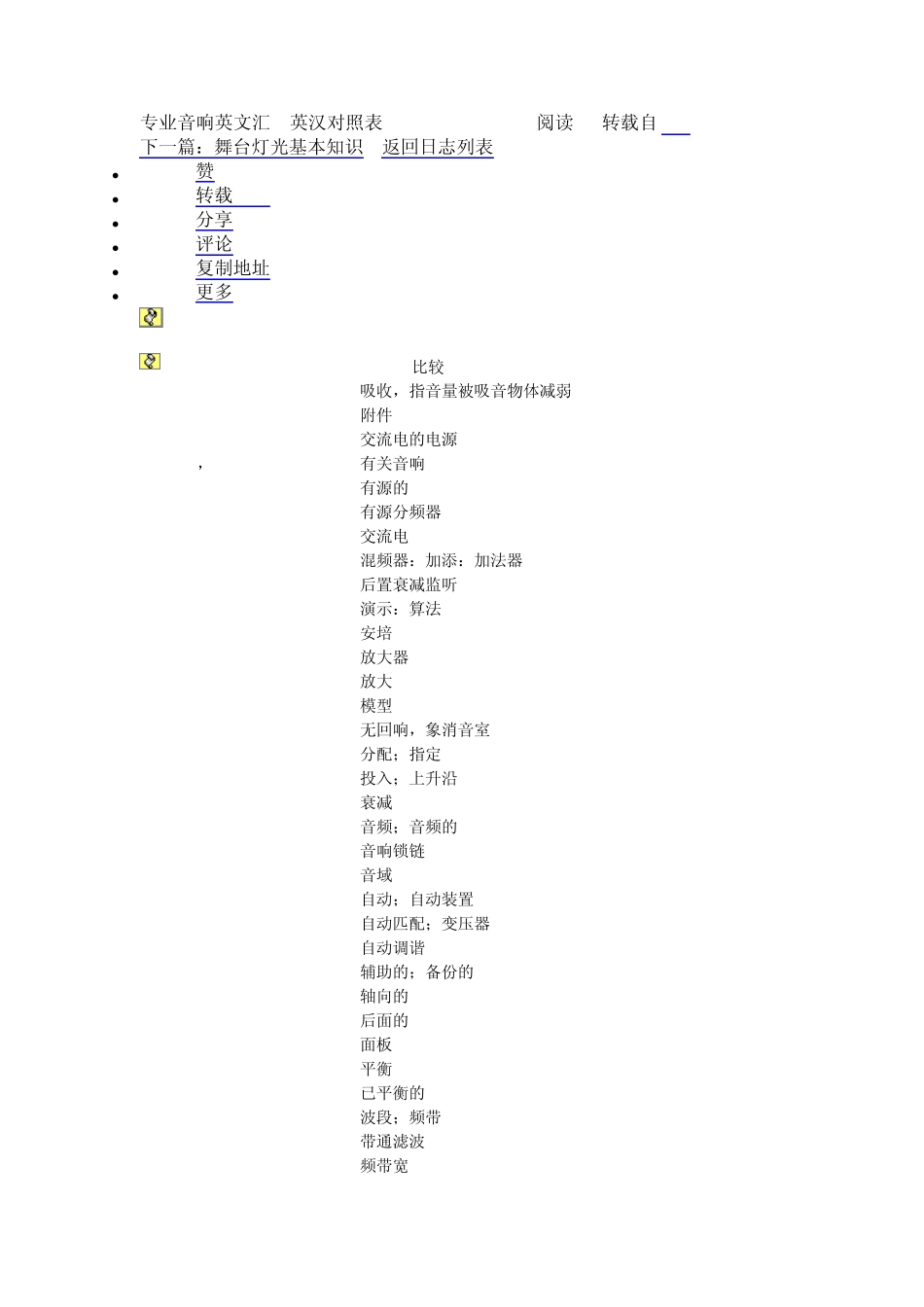 专业音响英文汇_第1页