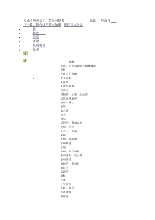 专业音响英文汇