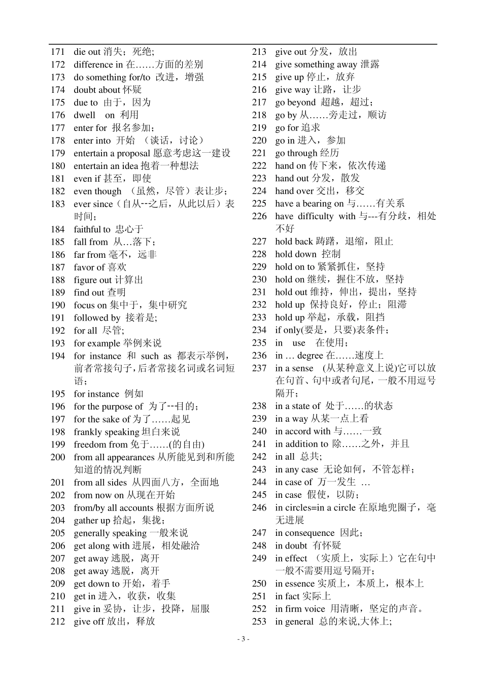 专八完形填空词组及固定搭配常考_第3页