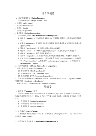 专八语言学考点