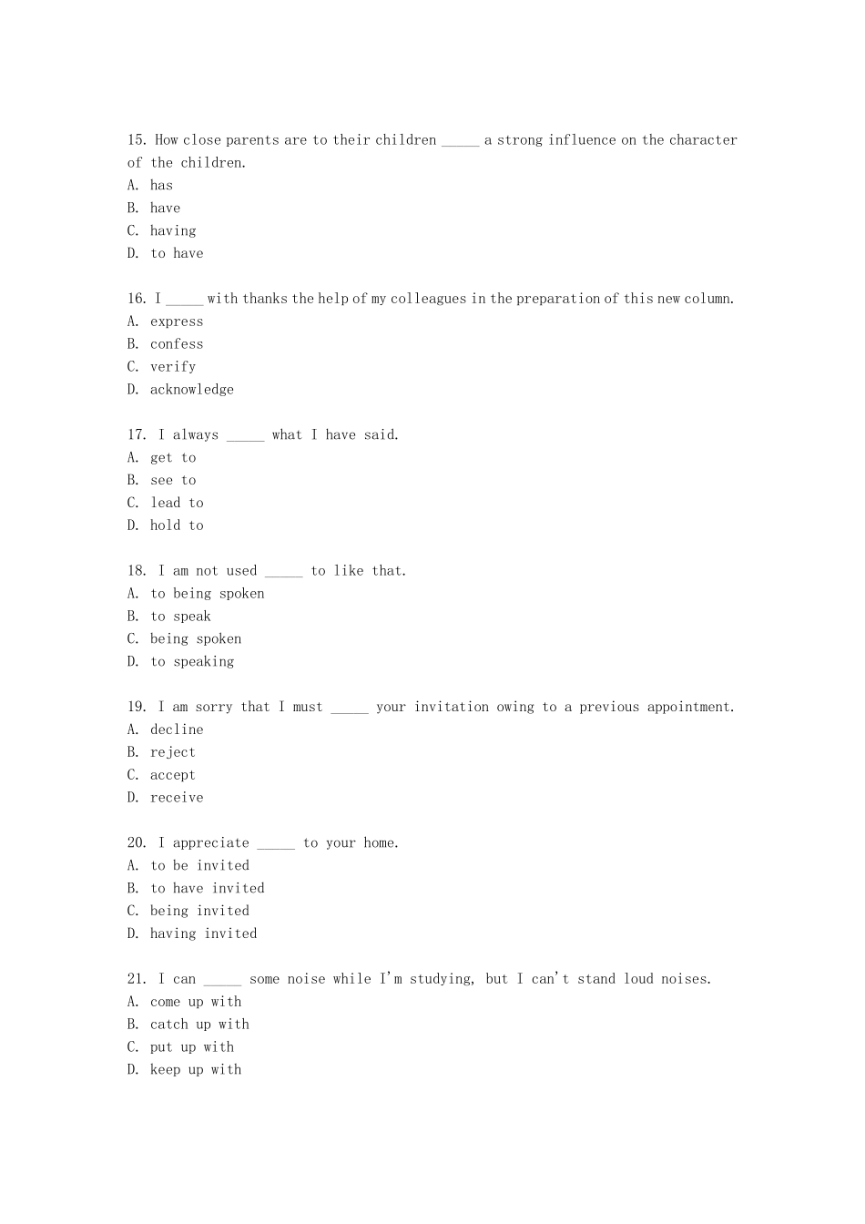 专四语法词汇练习2_第3页