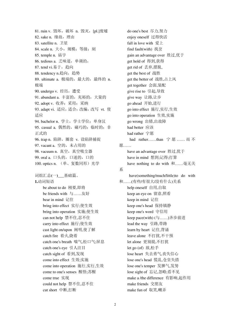 专四高频词汇(单词和短语)_第2页