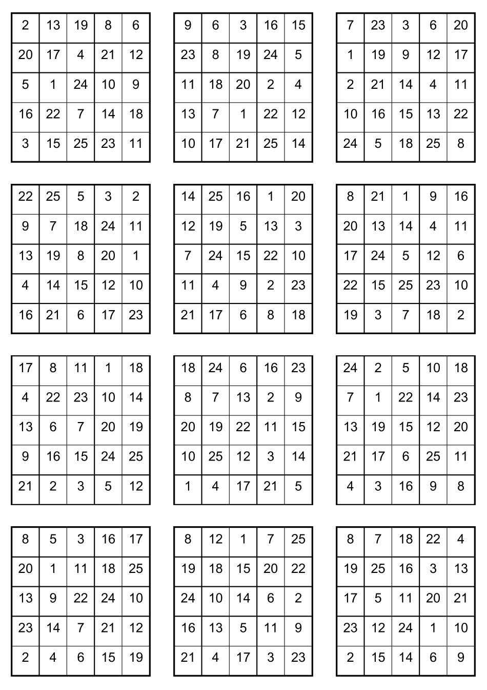 专注力训练舒尔特方格(可直接打印)_第2页