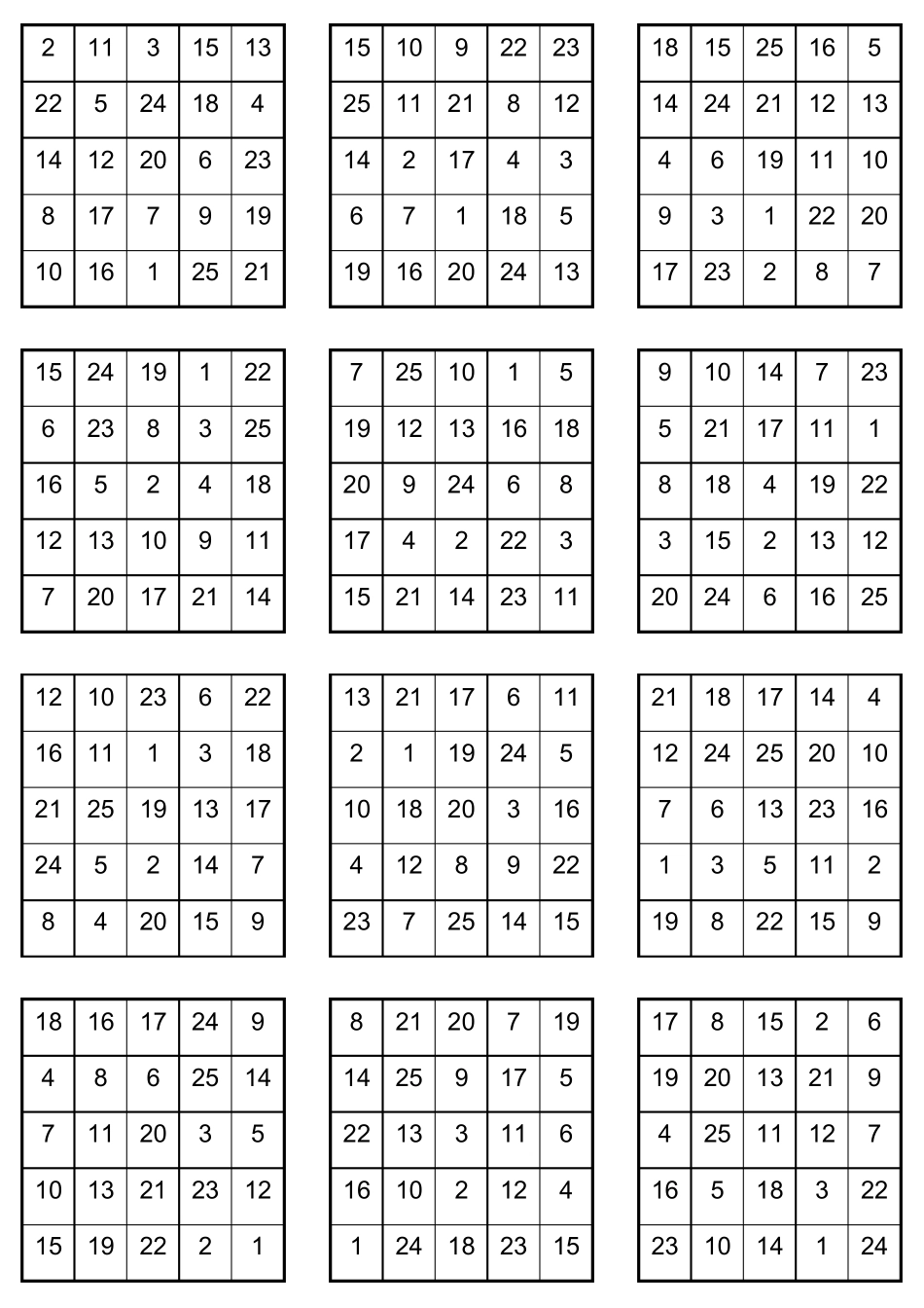 专注力训练舒尔特方格(可直接打印)_第3页