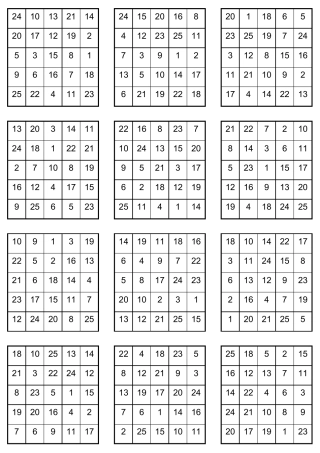 专注力训练舒尔特方格(可直接打印)