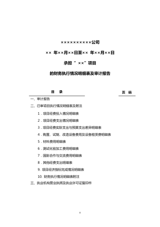 专项审计报告样本