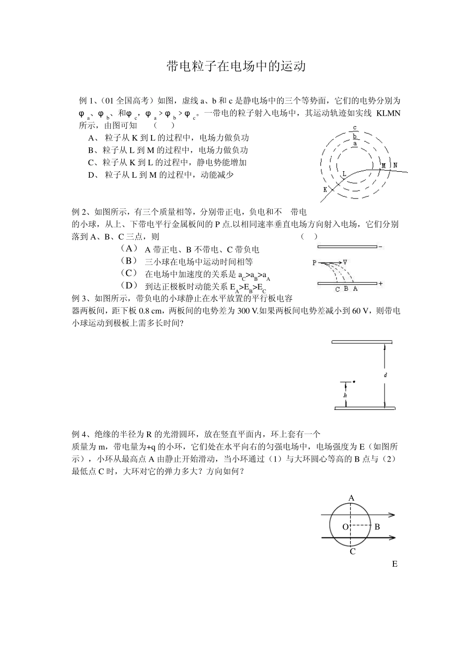 专题08：带电粒子在电场中的运动_第1页